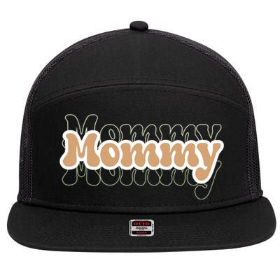 Retro Mommy Gift For Mothers Day 7 Panel Mesh Trucker Snapback Hat