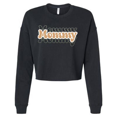 Retro Mommy Gift For Mothers Day Cropped Pullover Crew