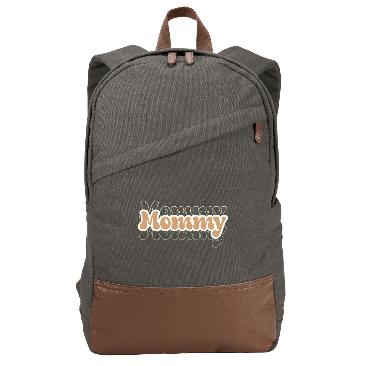Retro Mommy Gift For Mothers Day Cotton Canvas Backpack