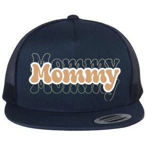 Retro Mommy Gift For Mothers Day Flat Bill Trucker Hat