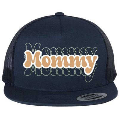 Retro Mommy Gift For Mothers Day Flat Bill Trucker Hat