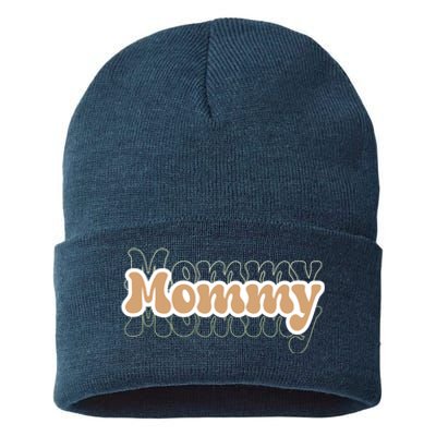 Retro Mommy Gift For Mothers Day Sustainable Knit Beanie