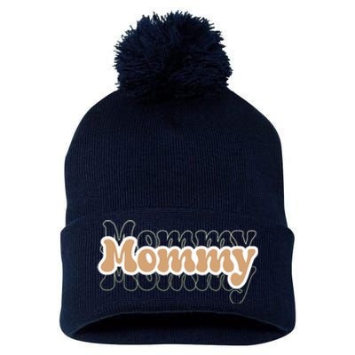 Retro Mommy Gift For Mothers Day Pom Pom 12in Knit Beanie