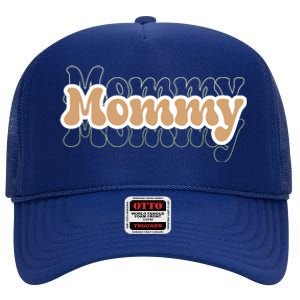 Retro Mommy Gift For Mothers Day High Crown Mesh Back Trucker Hat