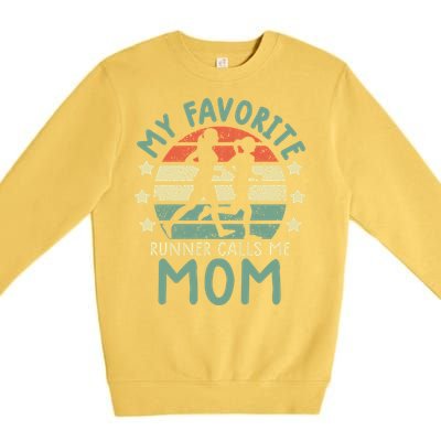 Running Mom Gift Runner Mom Running Marathon Tee Gift Premium Crewneck Sweatshirt