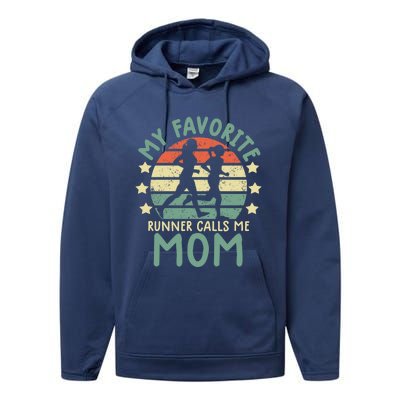 Running Mom Gift Runner Mom Running Marathon Tee Gift Performance Fleece Hoodie