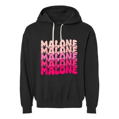 Retro Malone Girl First Name Boy Personalized Groovy 80S Garment-Dyed Fleece Hoodie
