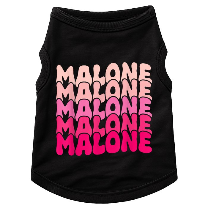 Retro Malone Girl First Name Boy Personalized Groovy 80S Doggie Tank