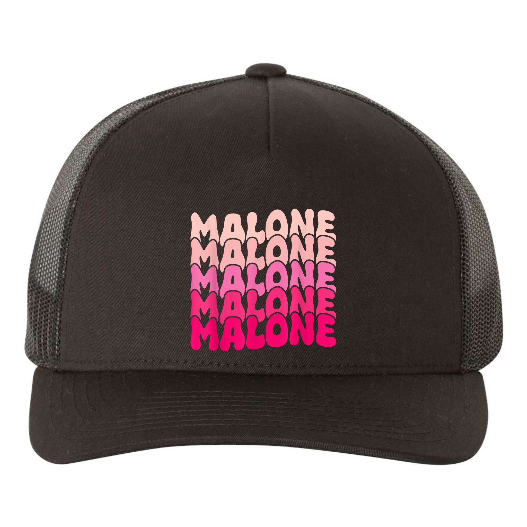 Retro Malone Girl First Name Boy Personalized Groovy 80S Yupoong Adult 5-Panel Trucker Hat