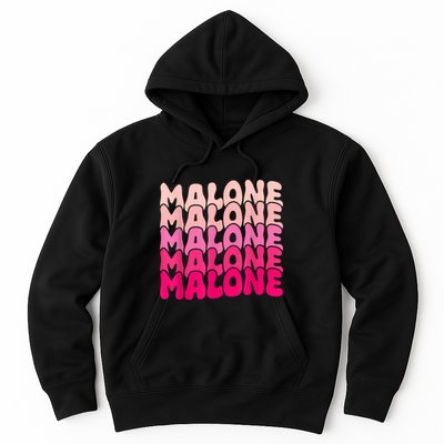 Retro Malone Girl First Name Boy Personalized Groovy 80S Hoodie