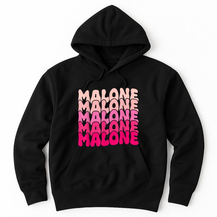 Retro Malone Girl First Name Boy Personalized Groovy 80S Hoodie