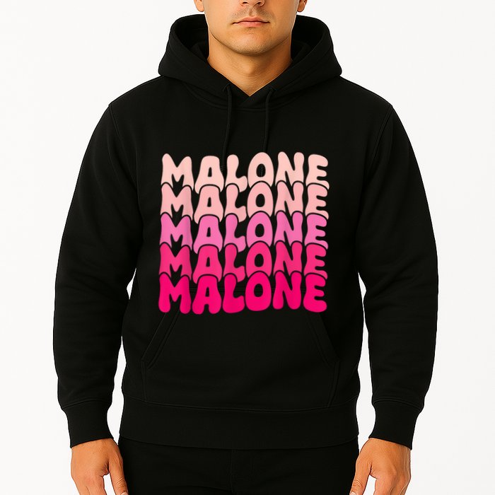 Retro Malone Girl First Name Boy Personalized Groovy 80S Hoodie