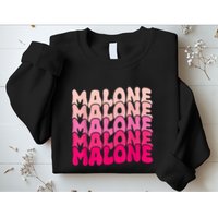 Retro Malone Girl First Name Boy Personalized Groovy 80S Sweatshirt