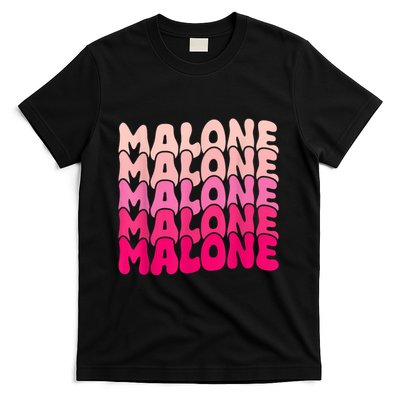 Retro Malone Girl First Name Boy Personalized Groovy 80S T-Shirt
