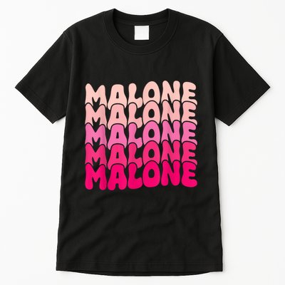 Retro Malone Girl First Name Boy Personalized Groovy 80S Tall T-Shirt