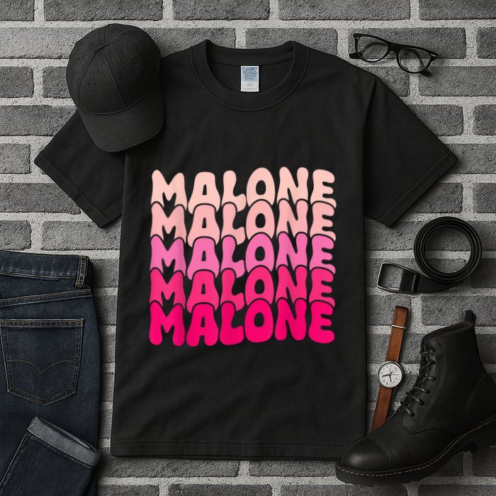 Retro Malone Girl First Name Boy Personalized Groovy 80S Tall T-Shirt