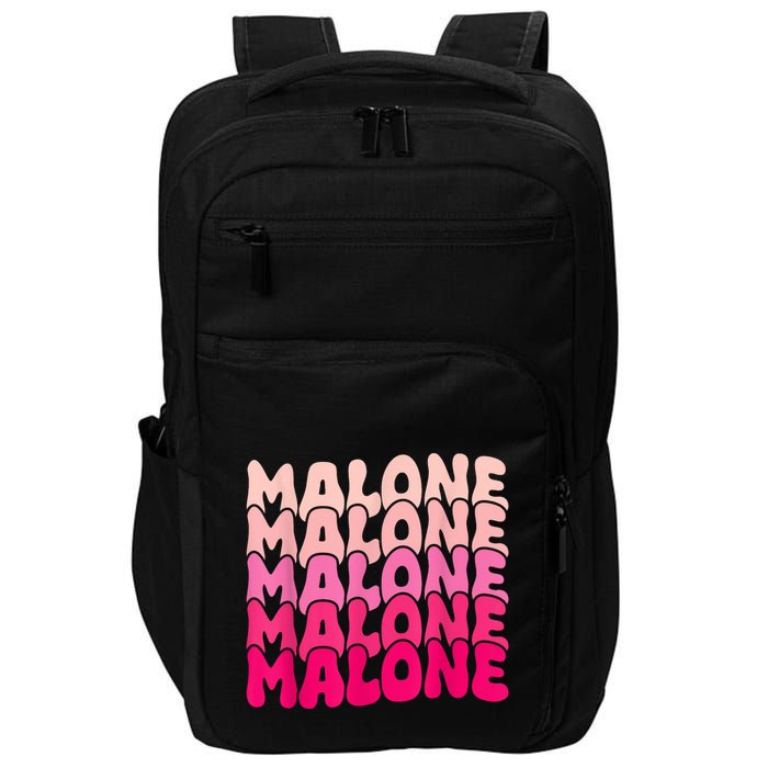 Retro Malone Girl First Name Boy Personalized Groovy 80S Impact Tech Backpack