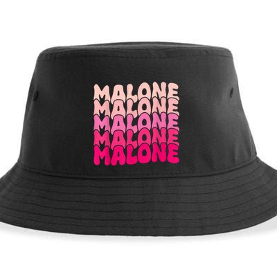 Retro Malone Girl First Name Boy Personalized Groovy 80S Sustainable Bucket Hat