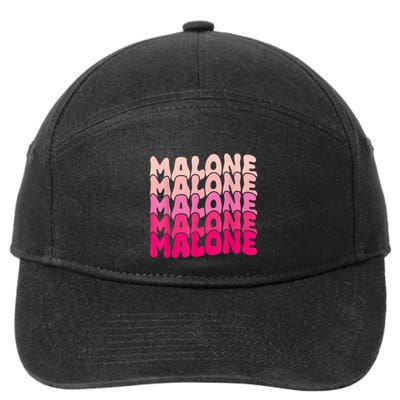 Retro Malone Girl First Name Boy Personalized Groovy 80S 7-Panel Snapback Hat