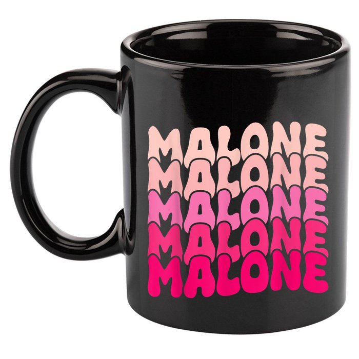 Retro Malone Girl First Name Boy Personalized Groovy 80S 11oz C Handle Ceramic Mug