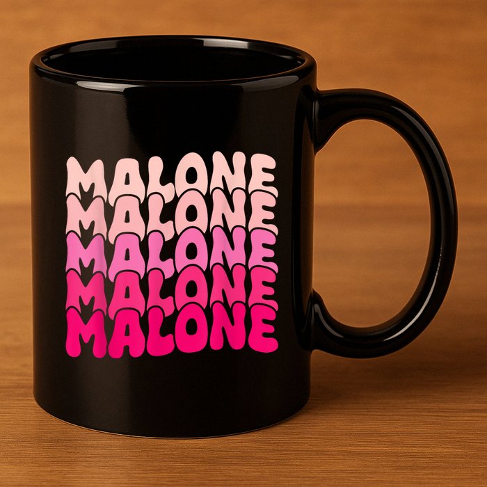 Retro Malone Girl First Name Boy Personalized Groovy 80S 11oz C Handle Ceramic Mug