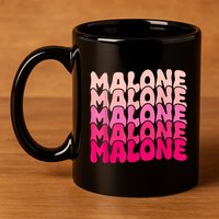 Retro Malone Girl First Name Boy Personalized Groovy 80S 11oz C Handle Ceramic Mug