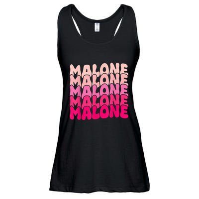 Retro Malone Girl First Name Boy Personalized Groovy 80S Ladies Essential Flowy Tank
