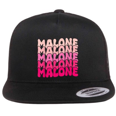 Retro Malone Girl First Name Boy Personalized Groovy 80S Flatbill Hat
