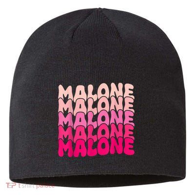 Retro Malone Girl First Name Boy Personalized Groovy 80S Sustainable Beanie