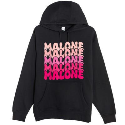 Retro Malone Girl First Name Boy Personalized Groovy 80S Premium Pullover Hoodie