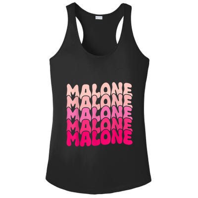 Retro Malone Girl First Name Boy Personalized Groovy 80S Ladies PosiCharge Competitor Racerback Tank