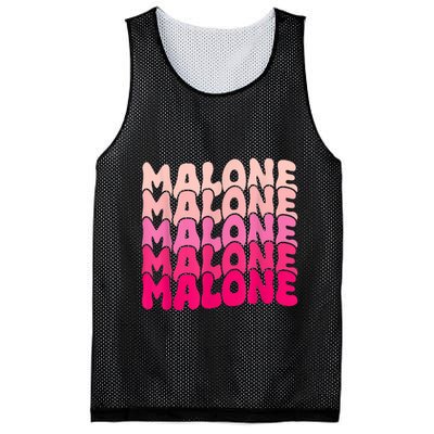 Retro Malone Girl First Name Boy Personalized Groovy 80S Mesh Reversible Basketball Jersey Tank
