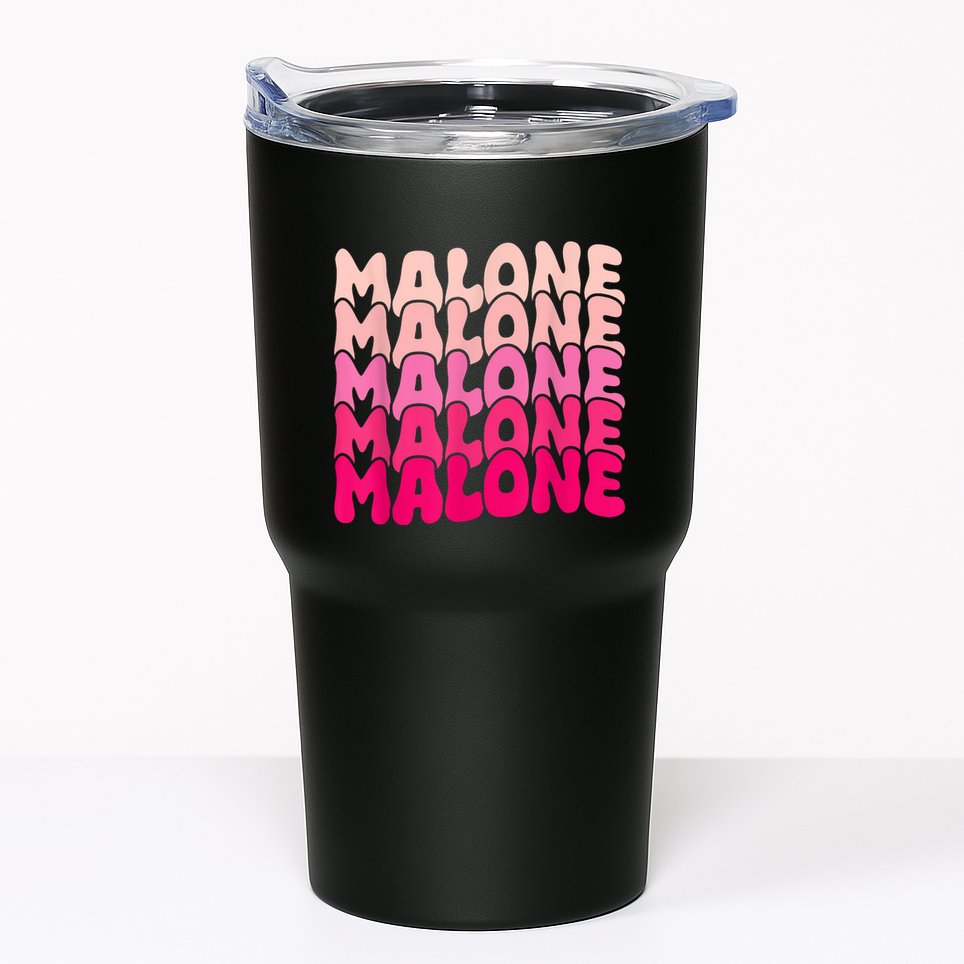 Retro Malone Girl First Name Boy Personalized Groovy 80S Tumbler