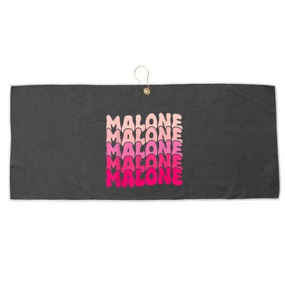 Retro Malone Girl First Name Boy Personalized Groovy 80S Large Microfiber Waffle Golf Towel