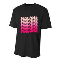 Retro Malone Girl First Name Boy Personalized Groovy 80S Youth Performance Sprint T-Shirt