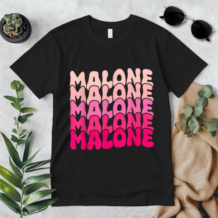 Retro Malone Girl First Name Boy Personalized Groovy 80S Premium T-Shirt