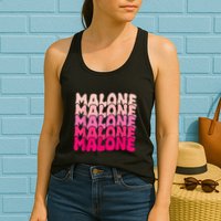 Retro Malone Girl First Name Boy Personalized Groovy 80S Womens Tank Top