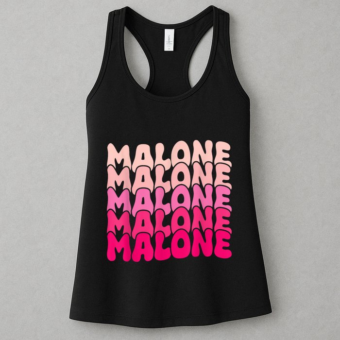 Retro Malone Girl First Name Boy Personalized Groovy 80S Womens Tank Top