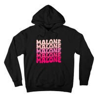Retro Malone Girl First Name Boy Personalized Groovy 80S Tall Hoodie