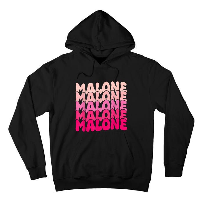 Retro Malone Girl First Name Boy Personalized Groovy 80S Tall Hoodie