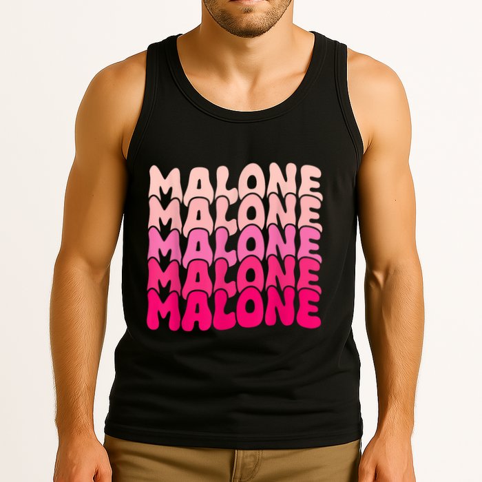 Retro Malone Girl First Name Boy Personalized Groovy 80S Tank Top