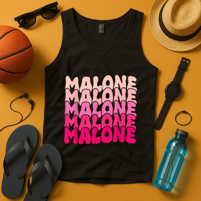 Retro Malone Girl First Name Boy Personalized Groovy 80S Tank Top