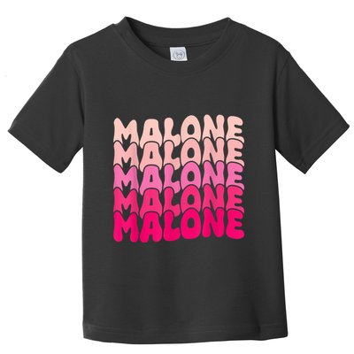 Retro Malone Girl First Name Boy Personalized Groovy 80S Toddler T-Shirt