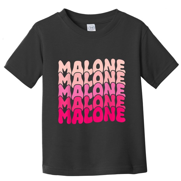 Retro Malone Girl First Name Boy Personalized Groovy 80S Toddler T-Shirt