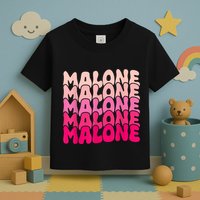 Retro Malone Girl First Name Boy Personalized Groovy 80S Toddler T-Shirt