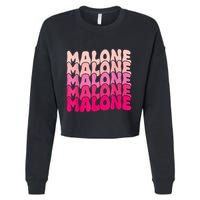 Retro Malone Girl First Name Boy Personalized Groovy 80S Cropped Pullover Crew