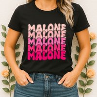 Retro Malone Girl First Name Boy Personalized Groovy 80S Womens T-Shirt