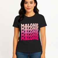 Retro Malone Girl First Name Boy Personalized Groovy 80S Womens T-Shirt
