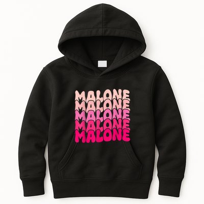 Retro Malone Girl First Name Boy Personalized Groovy 80S Kids Hoodie