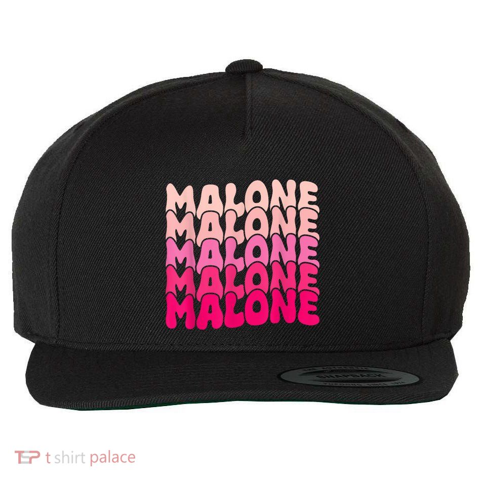 Retro Malone Girl First Name Boy Personalized Groovy 80S Wool Snapback Cap